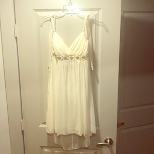 Cream dress.